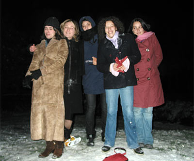 barely nude goddesses fighting in the snow (private joke inside)