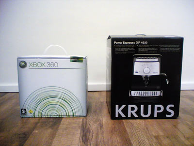 Xbox 360 vs Krups – photographi&eacute; avec un mobile